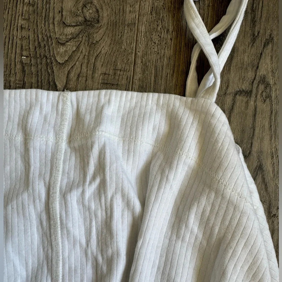 Free People Women's White Ribbed Square Neck Marissa Bodysuit - Picture 3 of 4